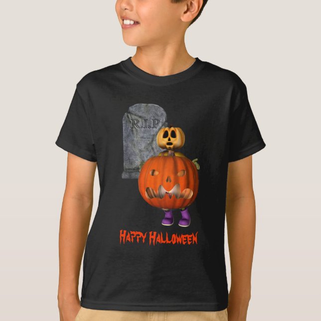 Pumpkin Man Grabstein Halloween Funny T-Shirt (Vorderseite)