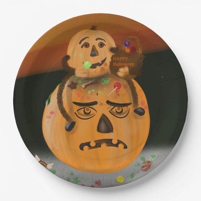 Pumpkin Mess Halloween Teller (Vorderseite)