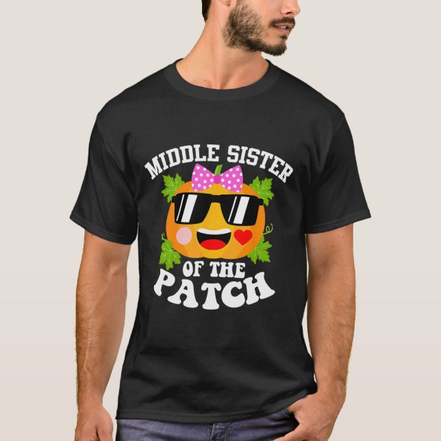 Pumpkin Middle Schwester des Patch Fun Halloween T-Shirt (Vorderseite)