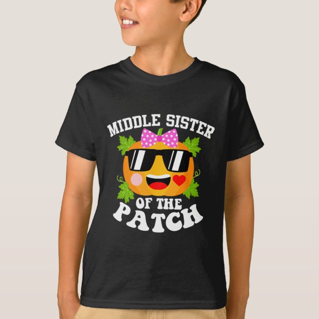 Pumpkin Middle Schwester des Patch Fun Halloween T-Shirt (Vorderseite)