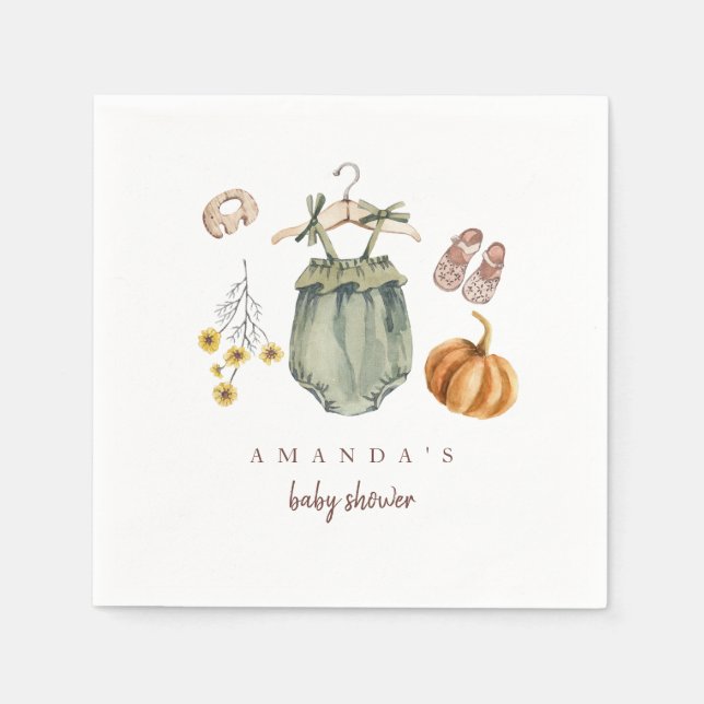 Pumpkin minimalistisch Babydusche Serviette (Vorderseite)