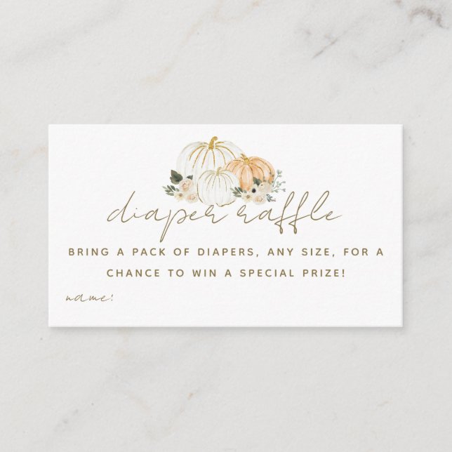 Pumpkin Minimalistisch Modern Fall Babydusche Wind Begleitkarte (Vorderseite)