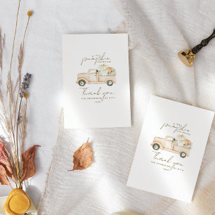 Pumpkin Minimalistisch Simple Modern Fall Baby Dus Dankeskarte