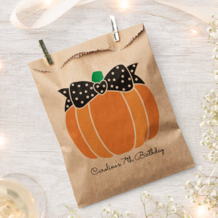 Pumpkin mit Bow Girly Fall Birthday Party Geschenktütchen