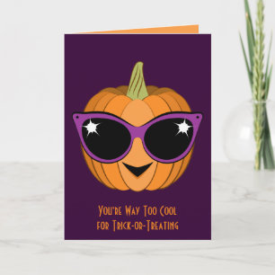 Pumpkin mit Cooler Retro Cat Sonnenbrille Hallowee Karte