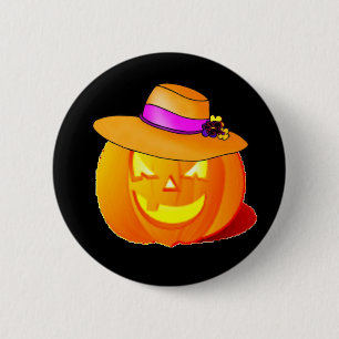Pumpkin mit einem Hutknopf Button