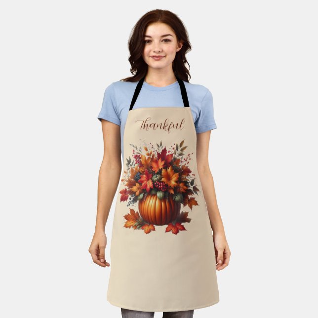Pumpkin mit Herbstlauben-Erntedank- Schürze (Getragen)