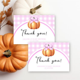 Pumpkin mit rosa Bogen danke Baby-Dusche