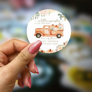 Pumpkin Moderne Minimalistisch Fall Neutrale Babyd Runder Aufkleber