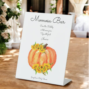 Pumpkin Momosa Bar Fall Babydusche Sockelschild