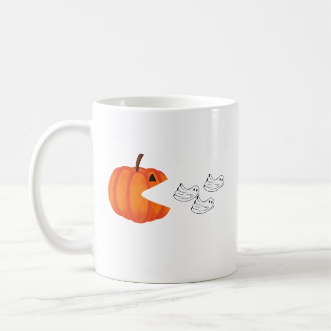 Pumpkin Monster vs Ghosts - Spooky Halloween ! Kaffeetasse (Links)