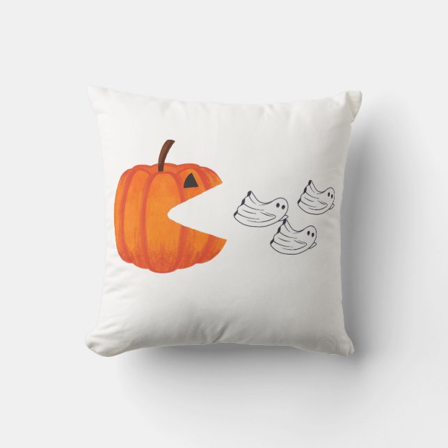 Pumpkin Monster vs Ghosts - Spooky Halloween ! Kissen (Vorderseite)