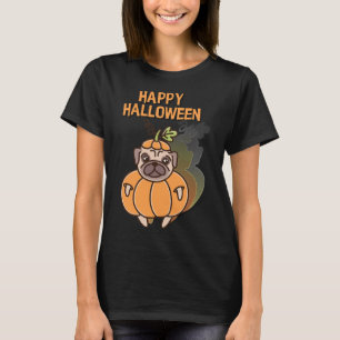 Pumpkin Mops Happy Halloween 16 T-Shirt