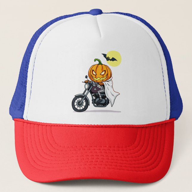 Pumpkin-Motorrad Truckerkappe (Vorderseite)