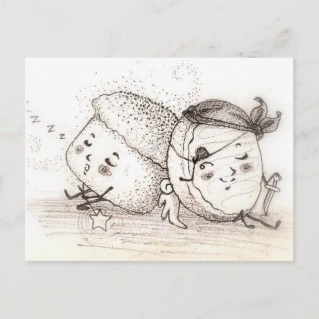 Pumpkin Muffin & Sugar Cookie Postcard Postkarte (Vorderseite)