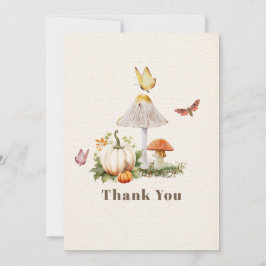 Pumpkin Mushroom Woodland Insekten Mädchen Kinderd Dankeskarte