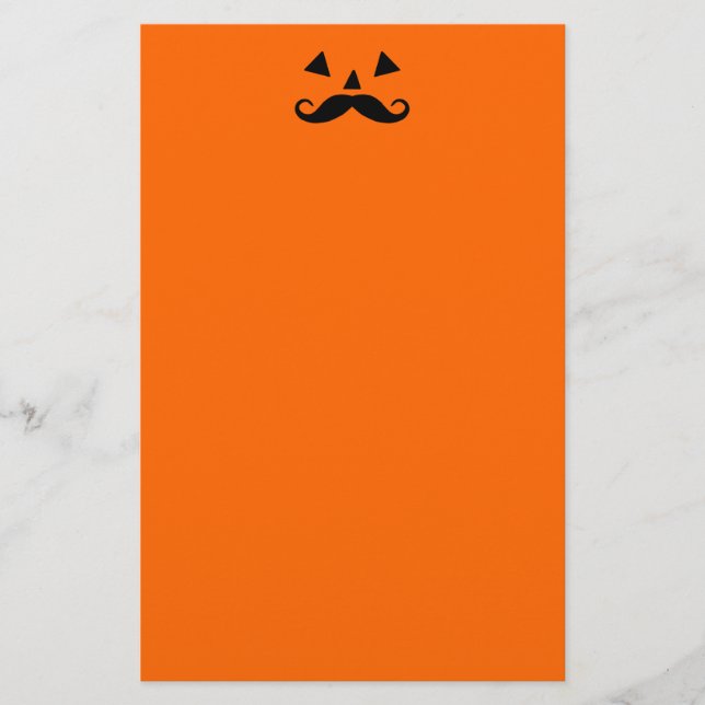 Pumpkin Mustache Briefpapier (Vorderseite)