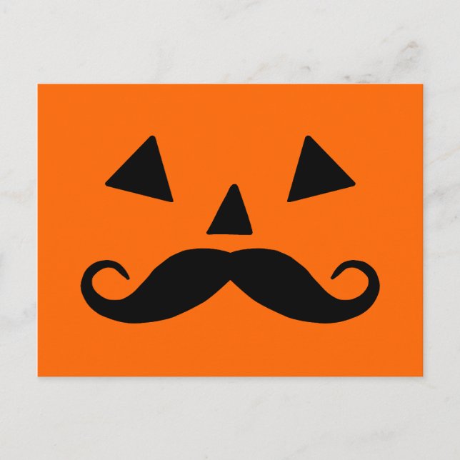 Pumpkin Mustache Postkarte (Vorderseite)