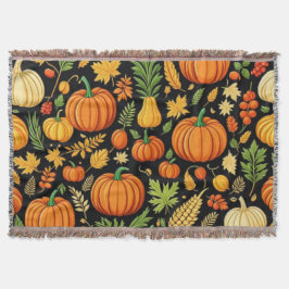 Pumpkin Muster Ernte Tag Herbst Fleece Blanket Decke
