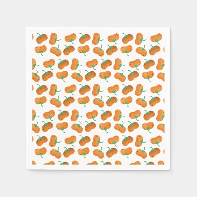 Pumpkin Muster Herbst Orange Green Serviette (Vorderseite)