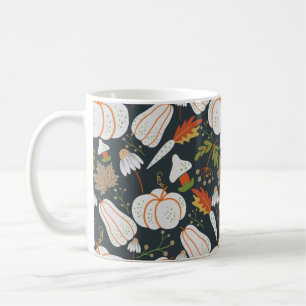 Pumpkin nahtloses Muster schwarz-weiß Kaffeetasse