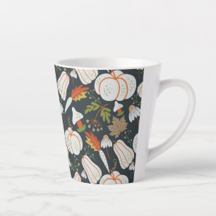 Pumpkin nahtloses Muster schwarz-weiß Milchtasse