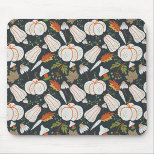 Pumpkin nahtloses Muster schwarz-weiß Mousepad