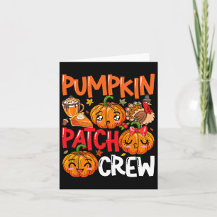 Pumpkin Niedlich Patch Crew Erntedank Fall Türkei Karte