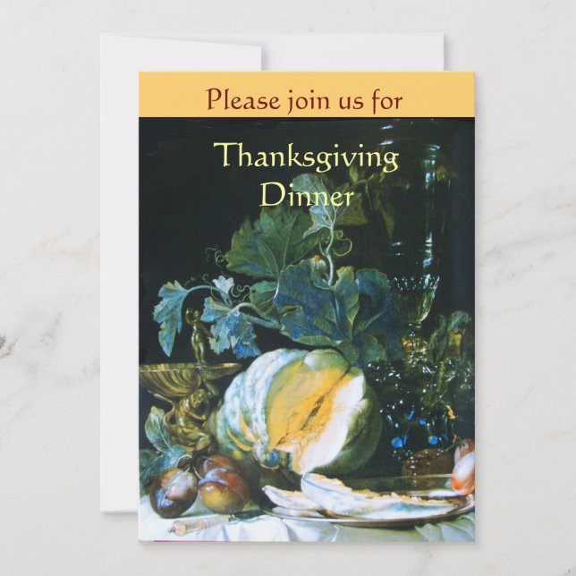 PUMPKIN , OBST UND GLASSWARE Erntedank Dinner Einladung (Vorderseite)