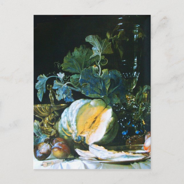 PUMPKIN-, OBST- UND GLASSWARE-Erntedank Feiertagspostkarte (Vorderseite)