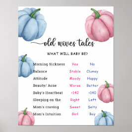 Pumpkin Old Ehefrauen Tales Gender Reveal Board Poster