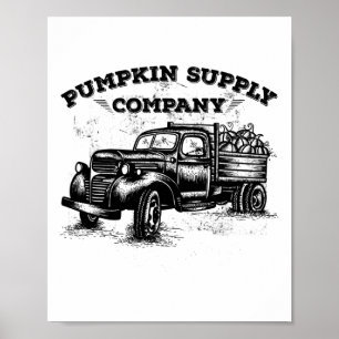 Pumpkin Old Truck Vintag antike Herbstsaison Gesch Poster