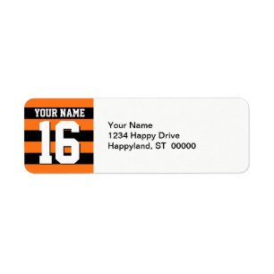 Pumpkin Orange Black Team Jersey Preppy Strip