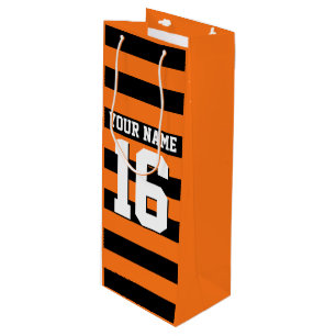 Pumpkin Orange Black Team Jersey Preppy Strip Geschenktüte Für Weinflaschen