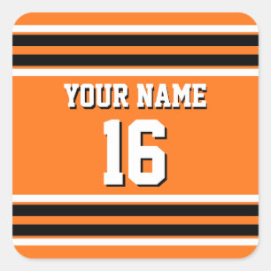 Pumpkin Orange Blk Team Jersey Name Quadratischer Aufkleber