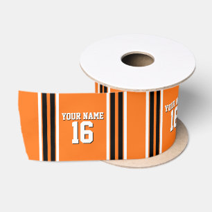 Pumpkin Orange Blk Team Jersey Name Satinband