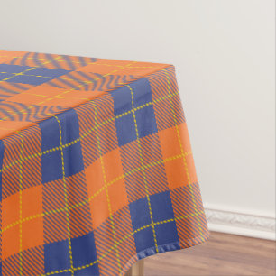 Pumpkin Orange Blue Scottish Tartan Kariert Fall Tischdecke
