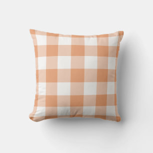 Pumpkin Orange Gingham Karo Pattern Kissen