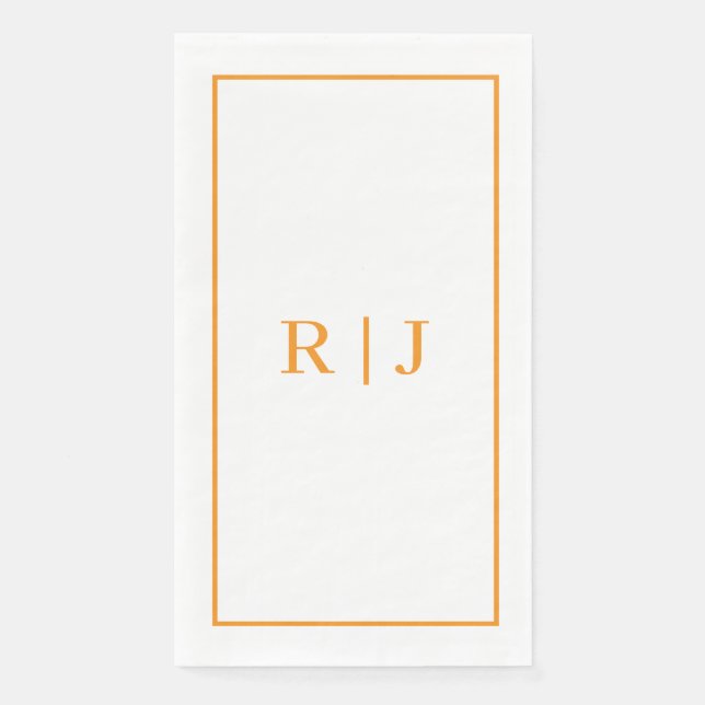 Pumpkin Orange Monogram erste Hochzeit im Herbst Serviette (Vorderseite)