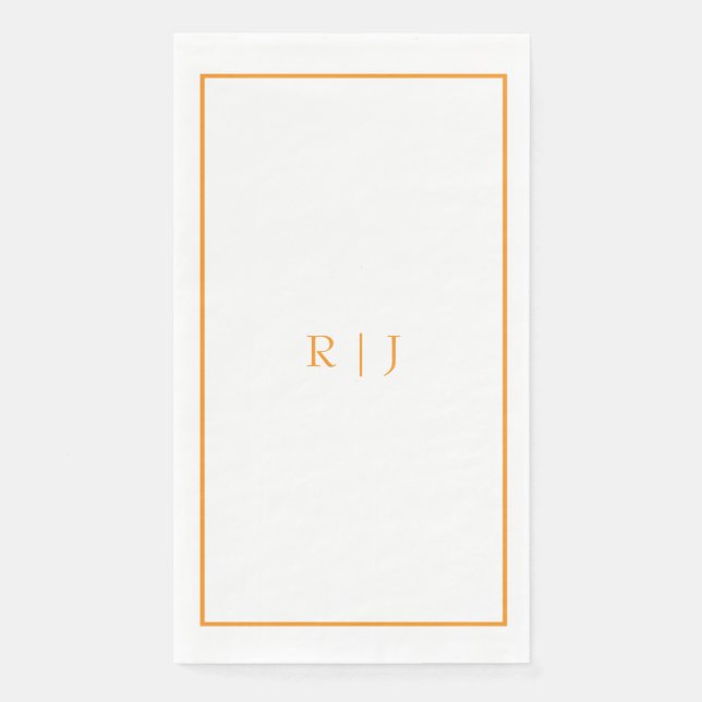 Pumpkin Orange Monogramme Herbsthochzeit Serviette (Vorderseite)