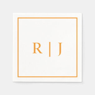 Pumpkin Orange Monogramme Herbstliche Hochzeit im  Serviette