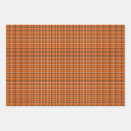 Pumpkin Orange Plaid Retro Color Geschenkpapier Set