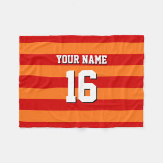 Pumpkin Orange Red Team Jersey Preppy Strip Fleecedecke