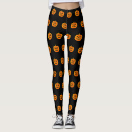 Pumpkin Orange und Black Halloween Leggings