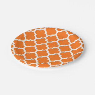 Pumpkin Orange Welch marokkanisches Quatrefolienmu Pappteller