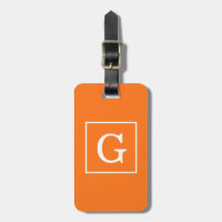 Pumpkin Orange White Gerahmt Initial Monogram