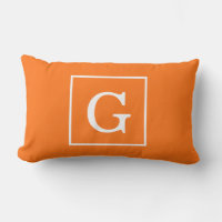 Pumpkin Orange White Gerahmt Initial Monogram