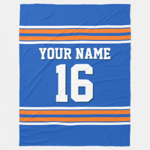 Pumpkin Orange White Sports Jersey Fleecedecke