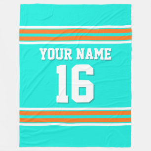 Pumpkin Orange White Sports Jersey Fleecedecke