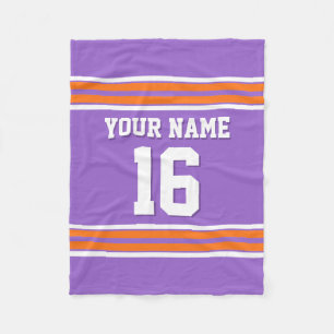 Pumpkin Orange White Sports Jersey Fleecedecke